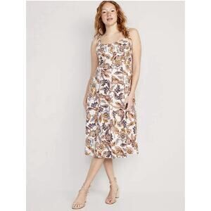 Old Navy Linen Floral Midi Dress size XL